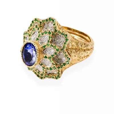 Royal Blue Shappire Cynara Ring