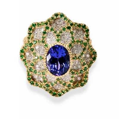 Royal Blue Shappire Cynara Ring