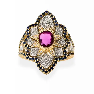 Pigeon Blood Ruby Cynara Ring