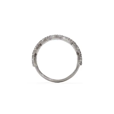 Platinum Cerchi band ring with diamonds.
