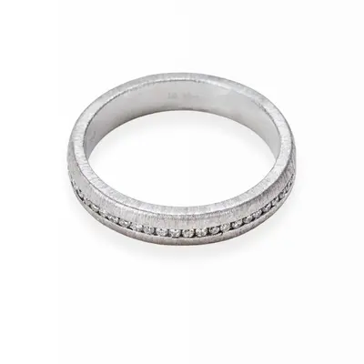 Platinum Band ring Milefili with diamonds