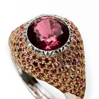 Tourmaline and Corundums Kaleido Ring