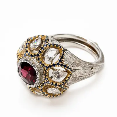 Cupola Red Spinel Ring