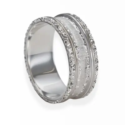 Platinum Large Millefili  band ring  